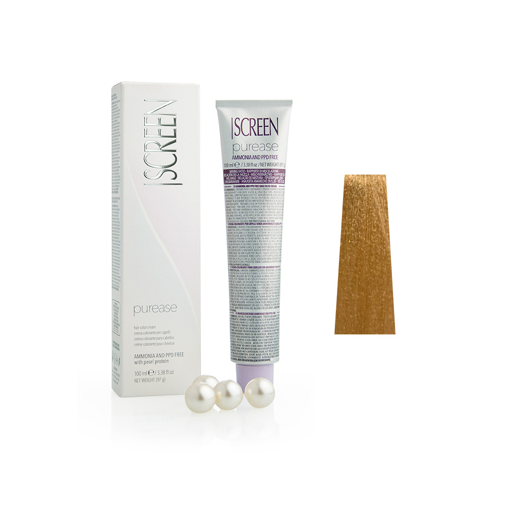 Крем-фарба без аміаку з протеїнами перлів SCREEN Purease 10D (10.3) Golden Ultra Light Blonde, 100 ml - 1